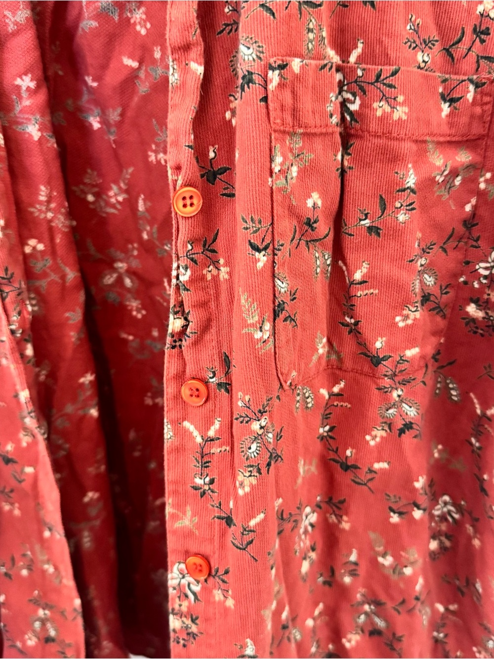 Floral Button-Front Jean Jacket in Rust - Picture 2 of 6